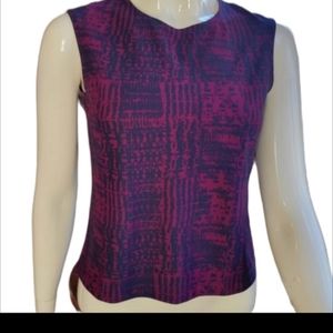 Red and black sleeveless blouse, Petite Sophisticate size small petite